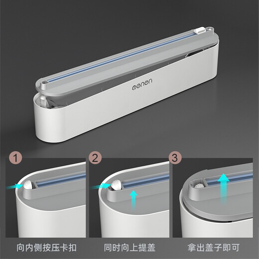 Longwu cling film cutter high-looking food cling film cutting box two-way sliding knife automatic slitter kitchen large roll cling film 2 rolls 50m*2