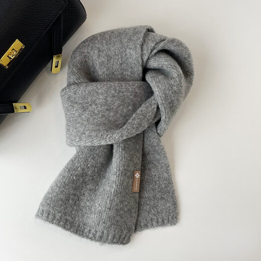 Mingsui scarf winter wool mixed with men and women Korean version versatile white warm soft knitted warm couple student milkshake white