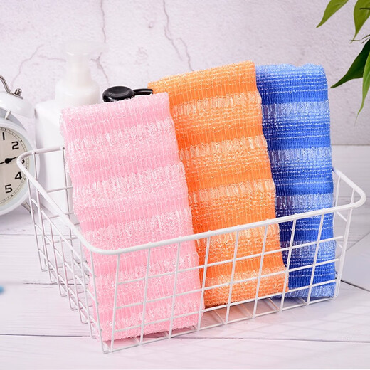 Cyan pomelo (Cyan Pomelo) Japanese imported bathing artifact powerful back rubbing bath towel long pull back strip bath towel unisex bath towel QKG-012 blue 30x100cm/thick