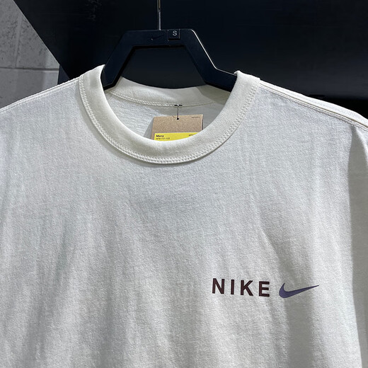 NIKE耐克短袖T恤男装季新款跑步运动服针织宽松舒适透气休闲圆领上衣 HF6172-133米白纯棉 XL