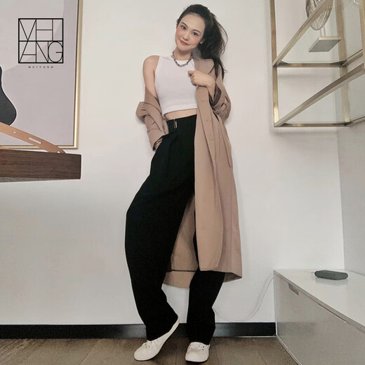 美洋（MEIYANG）复古白色内搭打底修身弹力针织短款背心女时尚休闲显瘦纯色上衣女 白色 M