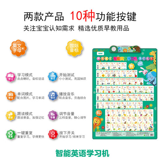 Leleyu Kinder intelligente frühe Bildung Chinesisch Chinesische Pinyin Englische Internationale phonetische Symbol Lernmaschine Hang Chart Spielzeug Kinder Englisch Englisch Briefe Dot Lesen (kleine Bücher