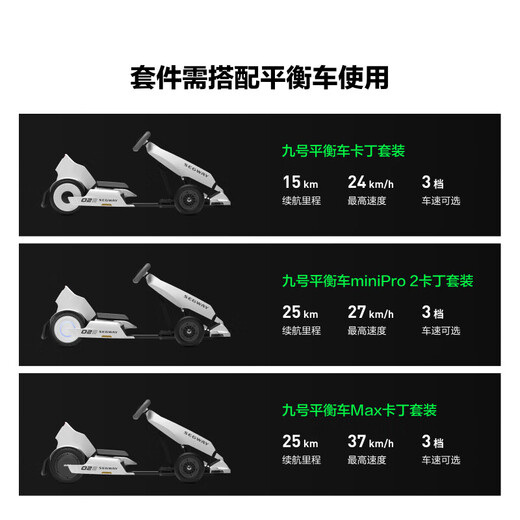 NINEBOT九号卡丁车儿童成年人炫酷漂移车四轮小赛车9号平衡车mini改装卡丁车套件2网红款APP男女智能车pro 九号卡丁车mini双色保马烤漆款