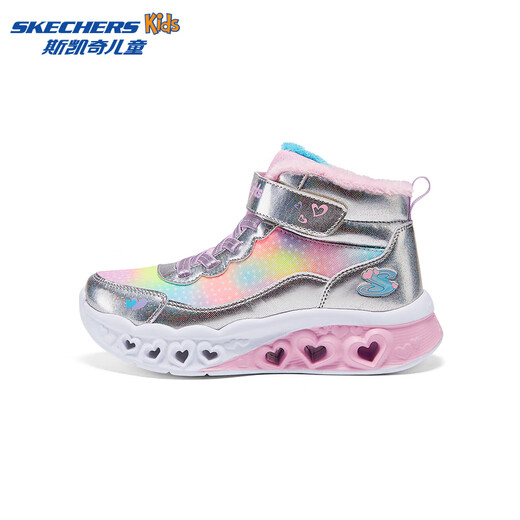 
Skechers Children's Autumn and Winter Warm Sneakers Comfortable Flash Light Casual Cotton Boots 302677L 677L Silver/Multi-Color/SMLT 34