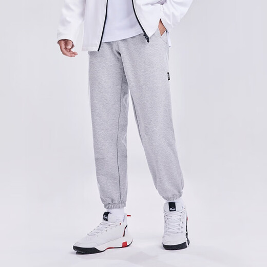 RIGORER knitted sports trousers autumn new men's basketball running casual loose American sweatpants leggings pure black M /170