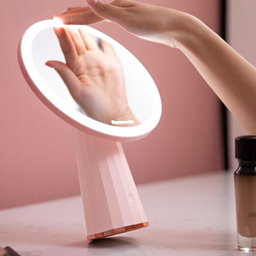 Panasonic LED makeup mirror with light, smart makeup mirror with light, portable light-filling makeup mirror, Christmas gift, girly pink