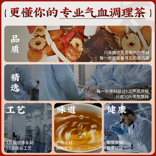 Tongrentang (Trt) Esel-Hide-Gelatin Ginseng Brauner Zucker Ingwer Jujube Tee Brauner Zucker Ingwer Tee Mädchen Tante Nähre Qi und Blood Longan Red Date Wolfberry Tee 225g
