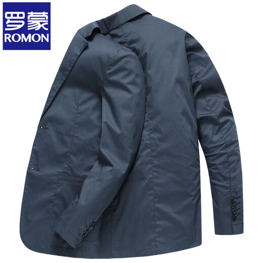 ROMON high-end casual suit men's spring, autumn and winter new style business suit jacket for young and middle-aged people, slim fit peacock blue L 175/92A