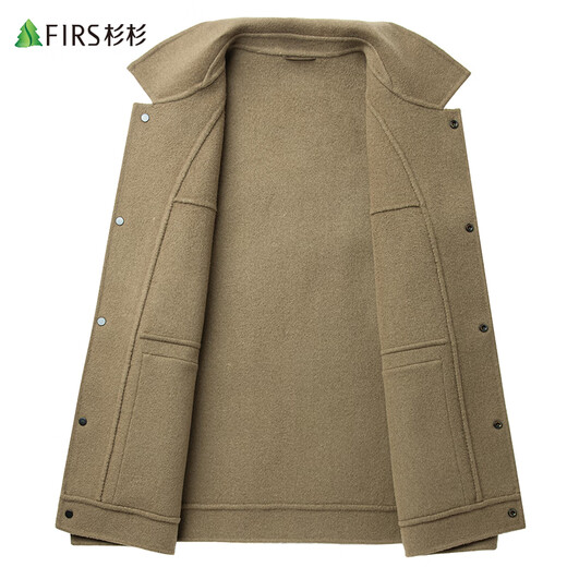 Shanshan sheep wool double-sided woolen jacket men's spring and autumn casual warm lapel woolen top short coat men's clothing
