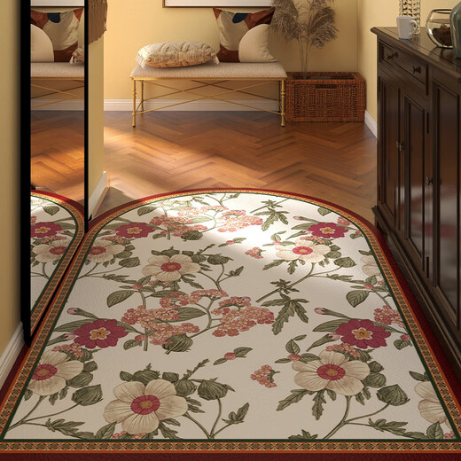 Gudie American-style entrance door floor mat, entrance door, PVC floor mat, wipeable, no-wash, household leather mat, cuttable, Yaoyao Qingyang-Fangyuan 60*90CM (wipe clean once)