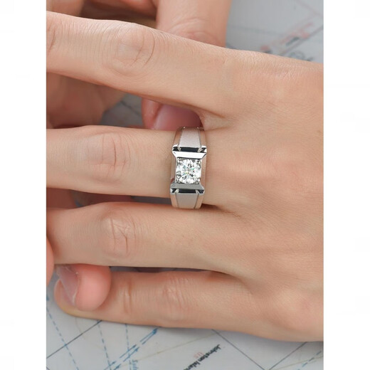 Fat Donglai's same style pt950 platinum ring for men, high-end moissanite diamond ring for men, 925 plated PT95 039 style 1 carat