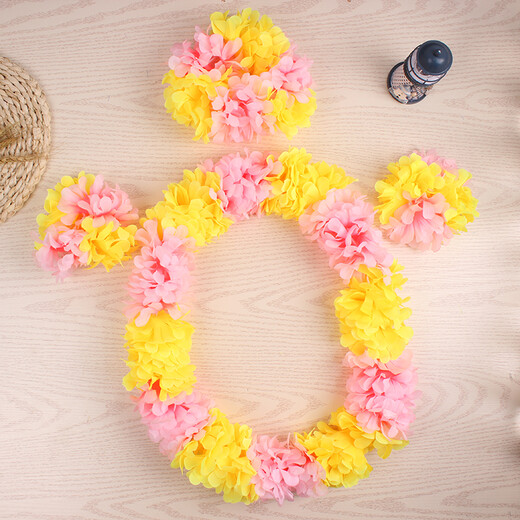 VAN OCEAN ANNORA Garland Neck Hawaiian Garland Performance Awards Garland Bar Hanging Neck Company Annual Meeting Garland S Large Flower Encrypted Neck Ring Circumference 140CM Adult or Bar Stage