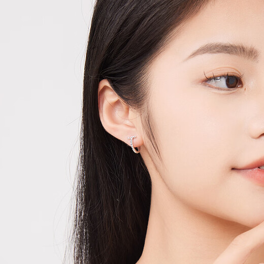 Liuguifu Jewelry Platinum Earrings Women's PT950 Earrings T-Shape Sparkling Earrings Birthday Gift 1.90g Platinum Earrings