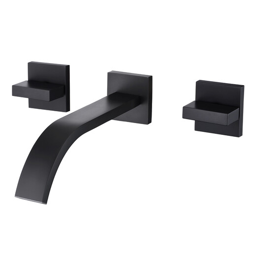 
SUMERAIN concealed wall basin faucet wash face and hand bathroom counter top and bottom basin faucet S1392 texture matte black