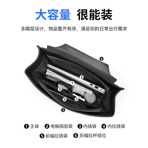 POLO商务双肩包男士旅行背包男翻盖书包16英寸苹果笔记本商务电脑包