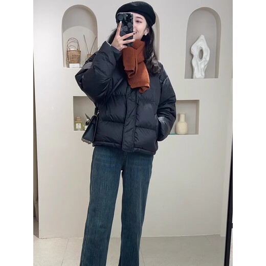 Yanlifen (yanlifen) down cotton coat women's 2026 winter new women's cotton coat jacket high-end clothes thickened bread coat cotton jacket black M (recommended 90-108Jin Jin equals 0.5 kg)