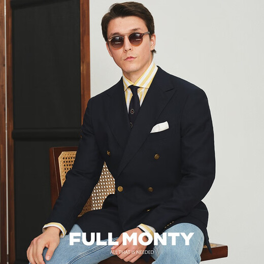 
FULL MONTY Autumn and Winter VBC Blaze Navy Blue Suit Wool Jacket Men's Business Casual Suit Double Breast Single Navy Blue 3292 42