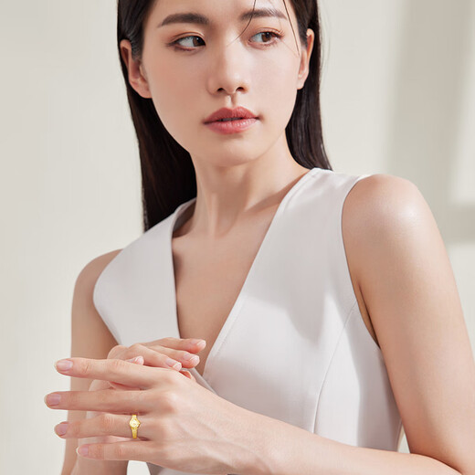 周六福（ZLF）  黄金戒指男女款足金999时尚手表金表指环小金表 计价T 下架 活口戒指-3.61g