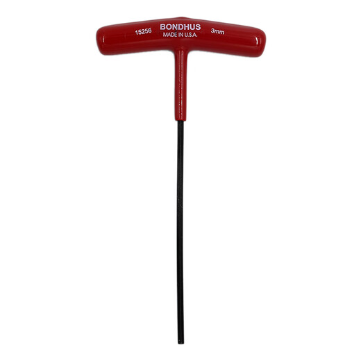 Bondhus Original American Borton T-förmiger hexagonaler Schraubenschlüssel T-Handle Innen hexagonal importierte Hardware-Tools T-förmige Schraubenschlüssel hexagonal Kantenmetrik flacher Kopf 3mm Länge 152 mm (15256)