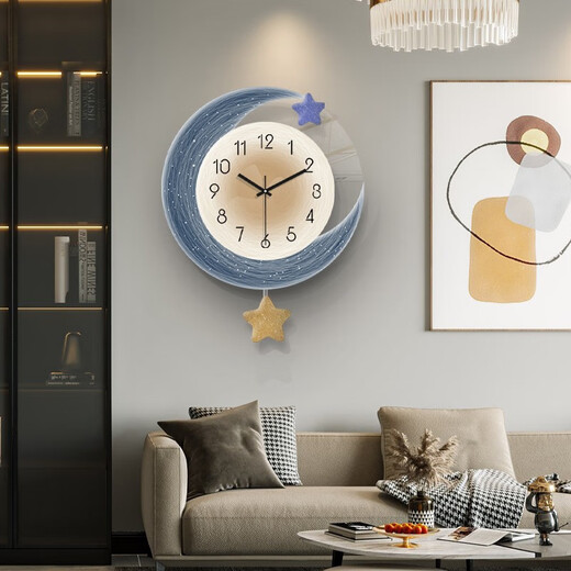 Qiaoran home clock wall clock living room 2024 new simple modern atmosphere home restaurant fashion creative clock T319/small size 40X50 cm