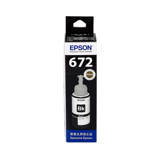 EPSON Original 672 Tinte Nachfüll L211 L558 L565 L485 L351 L551 L405 Inkjet -Drucker Drucker Spezielle schwarze Tinte (4500 Seiten)