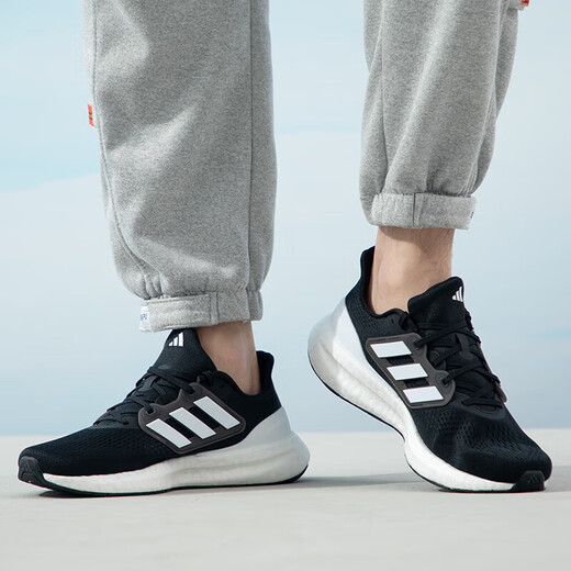 阿迪达斯春夏季男款女款跑步鞋PUREBOOST 23 WIDE时尚潮流舒适透气运动鞋 IF4839/黑/白 44.5