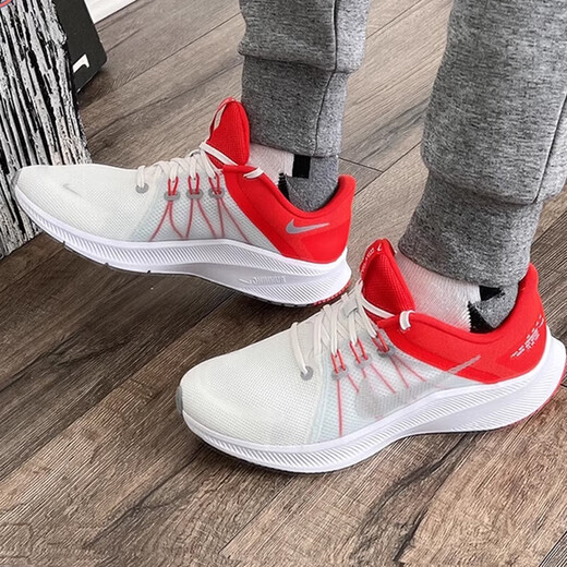 耐克（NIKE）官方舰店男鞋春季新款运动鞋QUEST 4探索者低帮休闲鞋网面跑步鞋 DA1105-100/QUEST 4/白红 44