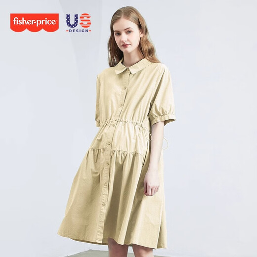Fisher-Price American Fisher Maternity Robe printemps and été nouveau robe de style pur coton allaitements vêtements de maternité à la mode Femmes Robe d'été à la mode Cloud Blue Robe L [120-140Jin [Jin est égal à 0,5 kg] Convient à porter]