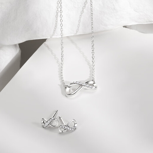 PANDORA Shining Eternal Symbol Necklace, Simple and Small Silver Birthday Gift for Girlfriend