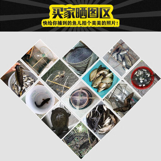 Outdoor flower basket fish cage fishing flower basket automatic fishing tool crucian carp, black carp, turtle cage, turtle cage, fishing net, lobster cage 50*100 two free 10 bait + 1 rope + 6 bait balls