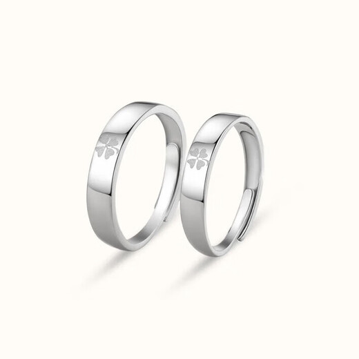 MZMZ four-leaf clover platinum ring for women PT950 platinum couple ring birthday 520 Valentine's Day gift for girlfriend and wife light luxury model-four-leaf clover ring