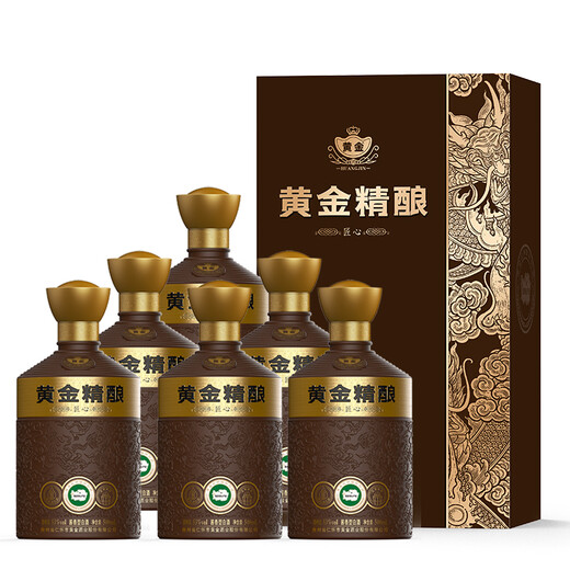 Goldene Sauce Wein Gold Handwerkskunst 53 Grad Sauce Aromated Weißwein Guizhou reiner Getreide Wein Daqu Kunsha Premium Wein 500 ml 53 Grad 500 ml 1 Flasche [Gold Handwerkskunst-Craftsmanship]