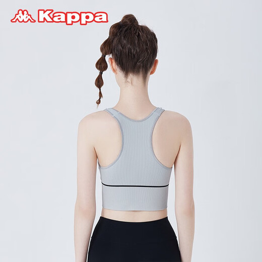 KAPPA卡帕女士打底背心新款时尚运动风休闲内搭外出背心修身显瘦背心女 浅灰 M
