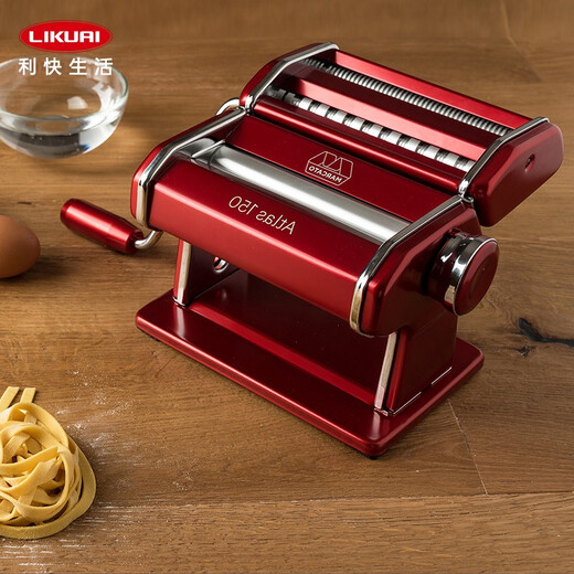 Marcato Noodle Machine Marcato Noodle Press Machine Italien importiert häusliche handgesiedelte kleine Rollmaschine Handheld Noodle Press Artefakt [hübsch] geteiltes Kaiser Rot
