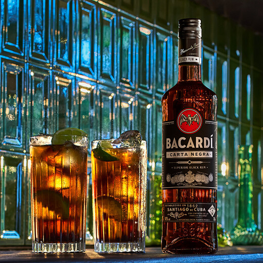 百加得(Bacardi) 洋酒 黑朗姆酒 莫吉托 基酒调酒 500ml