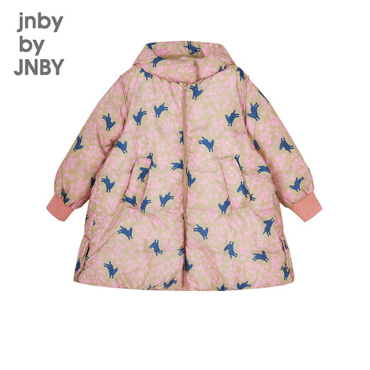 jnby by JNBY江南布衣童装冬羽绒服跳跳兔加厚连帽中长款男女童儿童1NBC13691 690杂粉 140 cm