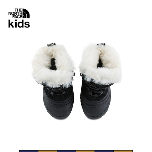 North Face Children's Warm Shoes Men's and Women's Mid-top Outdoor Shoes Cotton Shoes|7W5X KX7/Black Size 36 Shoes Length 22.5cm