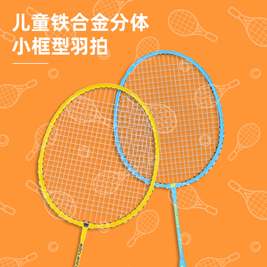 得力(deli) 儿童羽毛球拍耐磨高弹初学亲子送2羽球 娱乐玩具羽拍