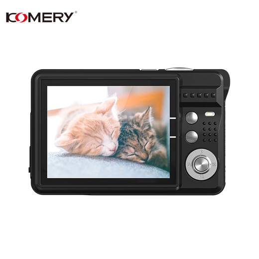 Komery Nueva máquina de tarjeta CCD 48 millones de alta definición Cámara digital Digital Home Ligera y compacta Macro Selfie Travel Shooting Máquina de grabación de video CDF3 Negro
