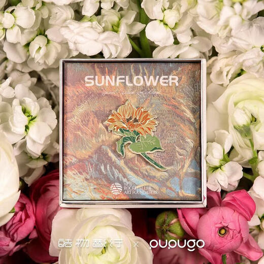 Worthy Van Gogh Sunflower Brooch Birthday Gift for Girls to Give to Friends 38 Women's Day Niche Souvenirs Van Gogh's Sunflowers Born towards the Sun Ordinary