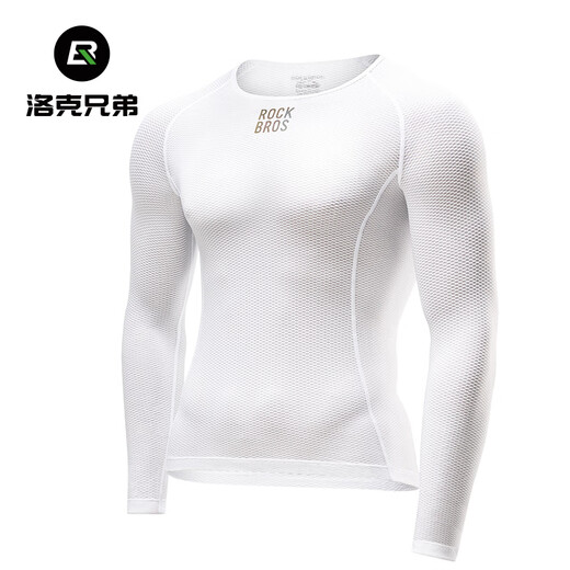 Locke Brothers Cycling Jersey Sweatshirt Men's Quick-Drying Breathable Long-Sleeved Top Bottoming Mountain Road Cycling Jersey Summer White M/L