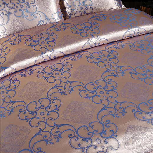 Yalu bed skirt style four-piece set non-cotton satin European jacquard quilt cover with lace bed sheet quilt cover summer bedding Senna style bed skirt style 1.8m four-piece set quilt cover 200x230cm