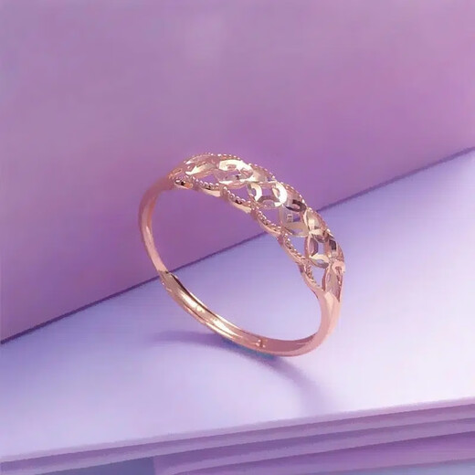 DL 1998 Fat Donglai same style purple gold ring gold-plated Russian 14K color gold hollow simple temperament rose gold adjustable hollow ring (opening adjustable)