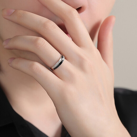 Mansheng lettering knight ring men's trendy opening adjustable men's single ring trendy men's index finger ring internet celebrity tail ring