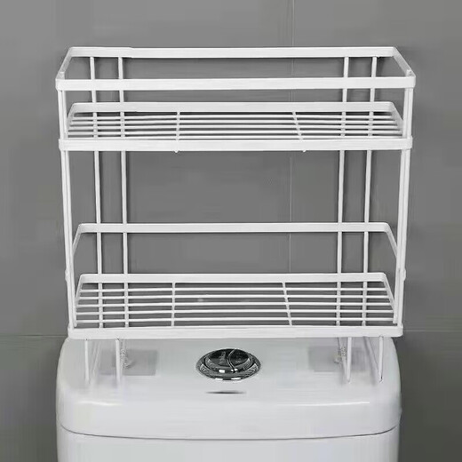 LeCali toilet rack above the toilet bathroom bathroom rack water tank rack without punching toilet paper towel storage rack double-layer white toilet rack