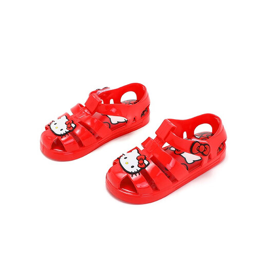 HELLOKITTY children's shoes girls sandals summer breathable and comfortable beach shoes children's fashion jelly shoes 5904 red 31