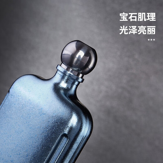 TAIC Titanium pure titanium round flat flask with sleeve mini portable Father's Day gift Monet Haoyue Silver 226ml