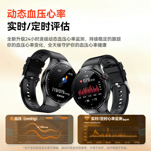 FUKR华为机适用智能健康血糖血压监测手表测无创血脂尿酸血氧心率一体机免扎针仪器睡眠动态手环 【德国进口芯片+五脏微监测+血糖尿酸血压一体机】