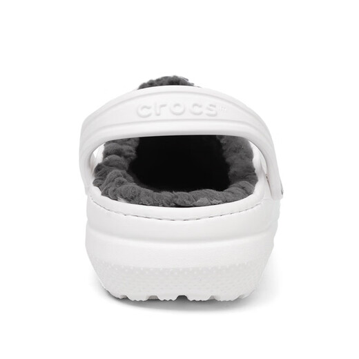 CROCS Children's Cotton Slippers Boys and Girls Winter Warm Furry Crocs 207010_10M White 33-34 Inner Length Approximately 208mm