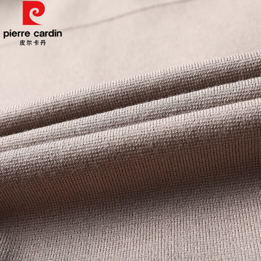 皮尔卡丹（pierre cardin）轻奢高档男装 针织开衫男2022春秋季休闲纯色毛衣外穿中青年男装 卡其 175/L